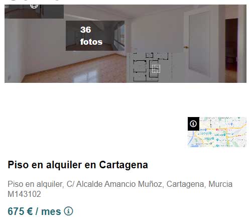 Piso de banco en alquiler por 675 euros al mes