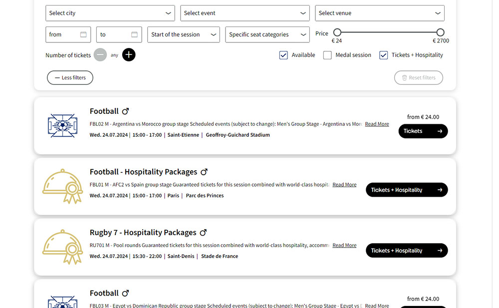 Entradas JJOO París 2024.