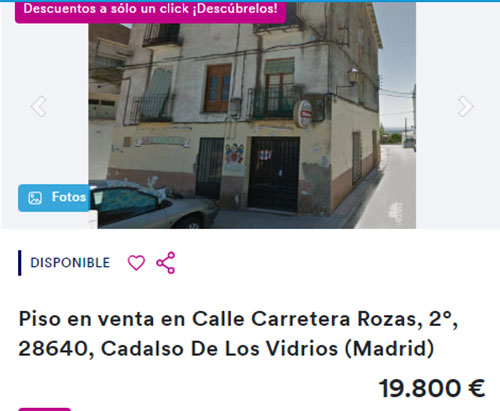 Piso en Madrid a la venta por 19.800 euros