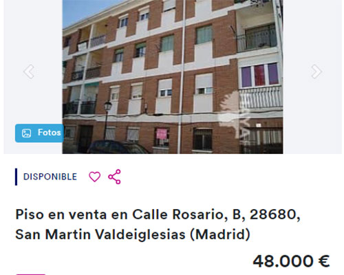 Piso en Madrid a la venta por 48.000 euros