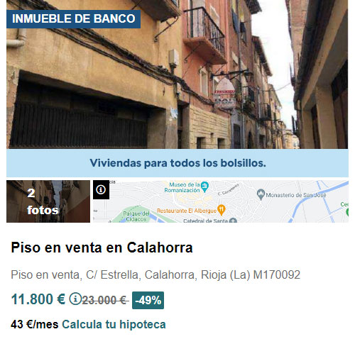 Piso con descuento en Solvia por 11.800 euros