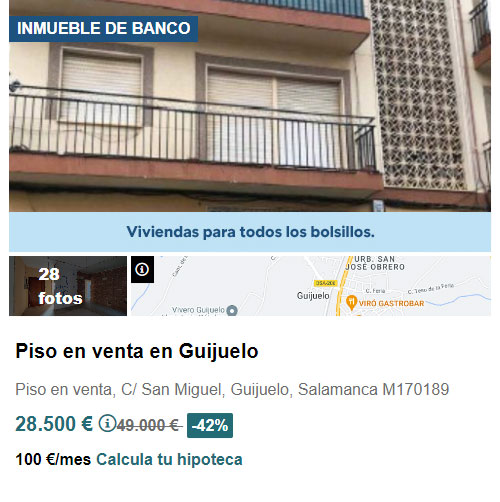 Piso con descuento en Solvia por 28.500 euros