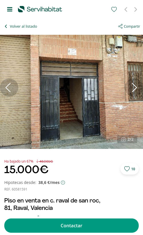 Piso en Valencia por 15.000 euros