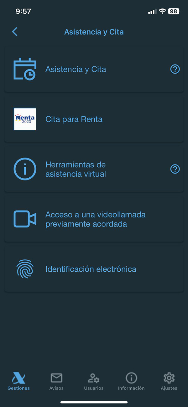 Pedir cita previa Hacienda app AEAT.