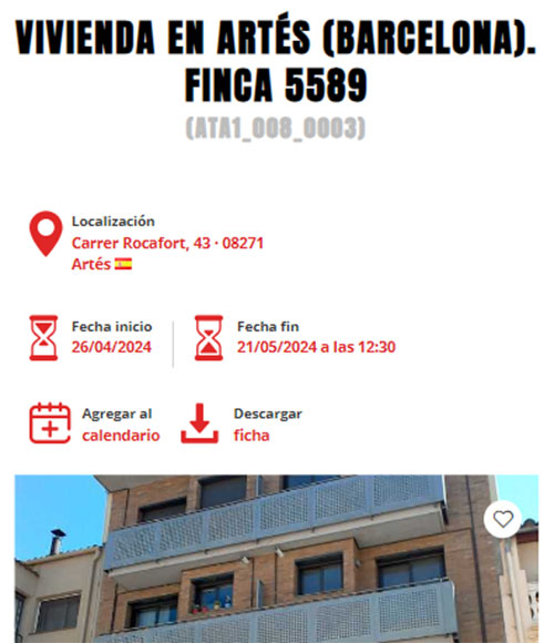 Detalles de la subasta