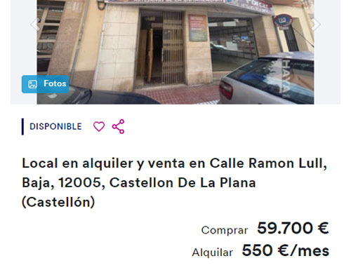 Alquiler de local en Haya por 550 euros al mes