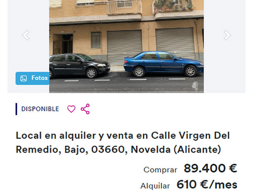 Alquiler de local en Haya por 610 euros al mes