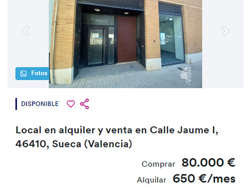 Alquiler de local en Haya por 650 euros al mes