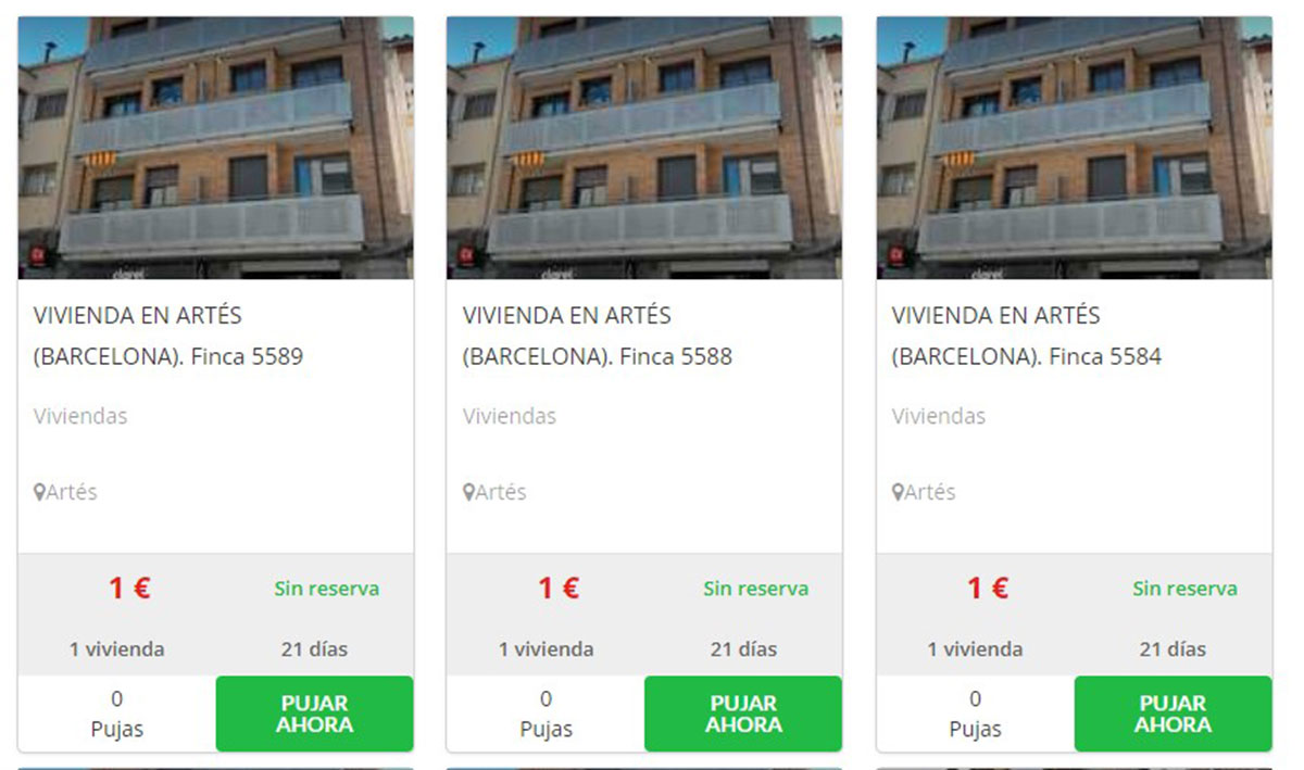 Subasta de viviendas a un euro