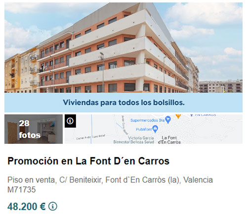Piso a estrenar en Valencia por 48.200 euros