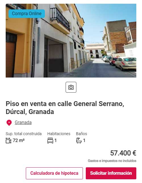 Piso con garaje y trastero por 57.000 euros