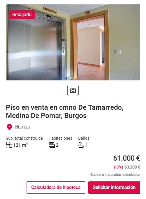 Piso con garaje y trastero por 61.000 euros