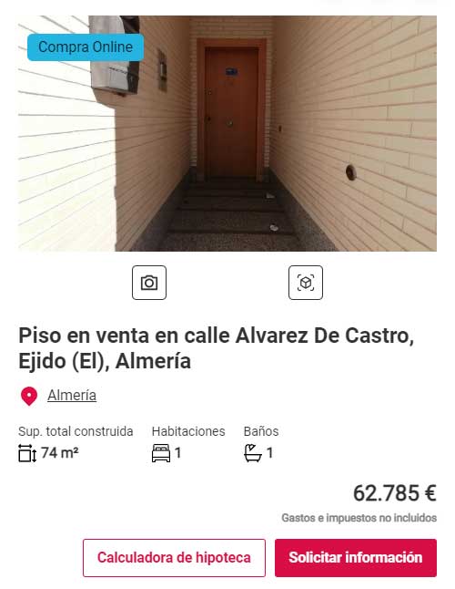 Piso con garaje y trastero por 62.000 euros