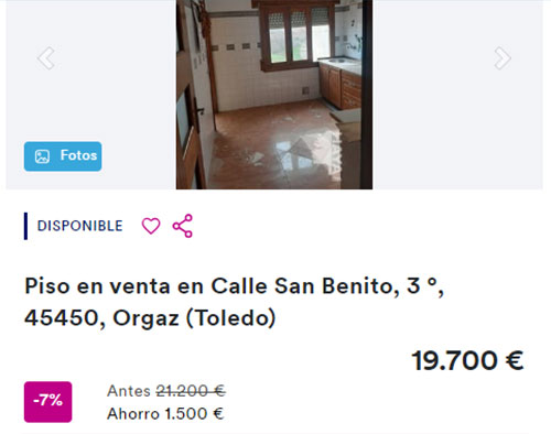 Piso a la venta en Haya por 19.700 euros