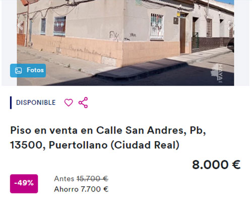 Piso a la venta en Haya por 8.000 euros