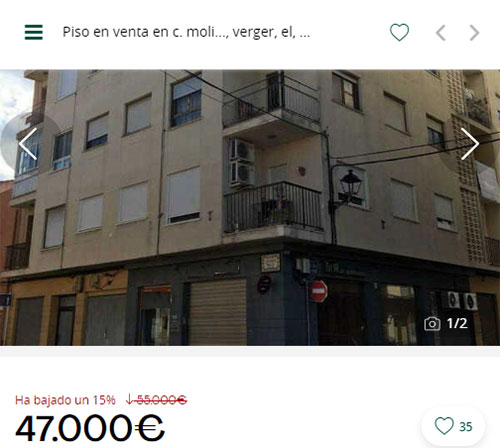 Piso para invertir de Servihabitat por 47.000 euros