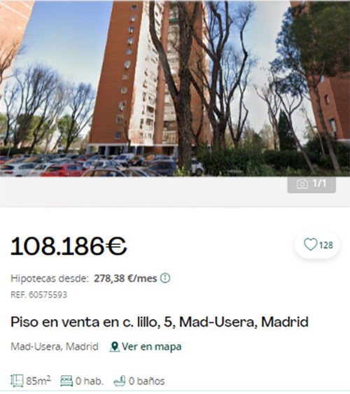 Piso en Madrid por 108.000 euros