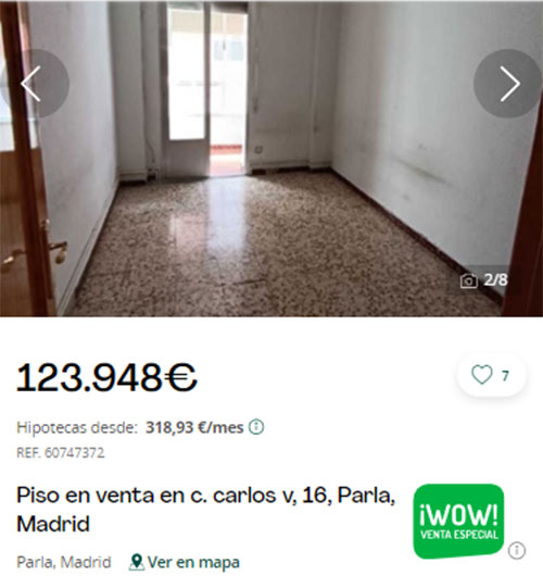 Piso en Madrid por 123.000 euros