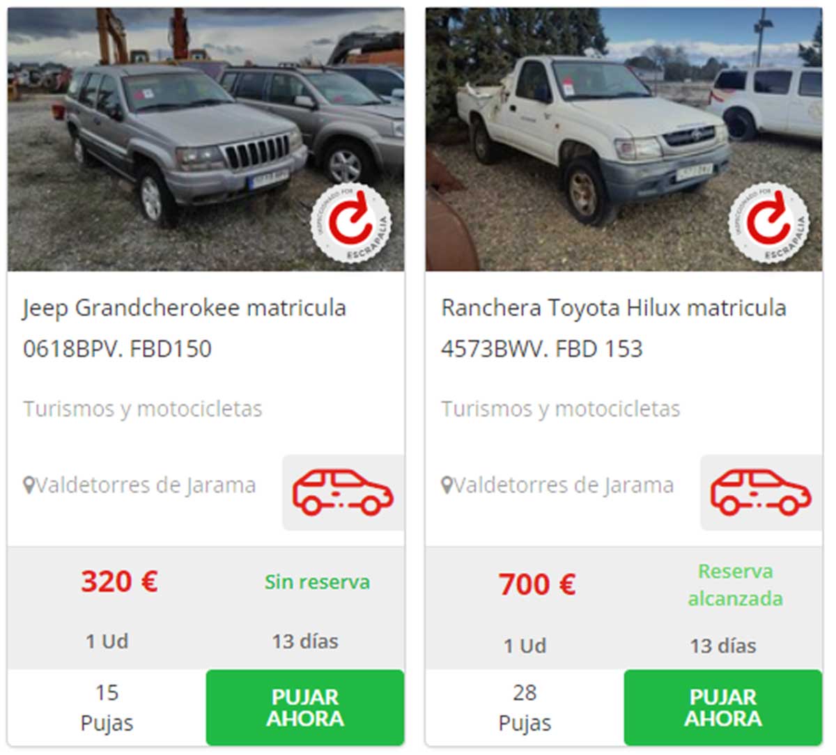 Subasta Jeep Escrapalia