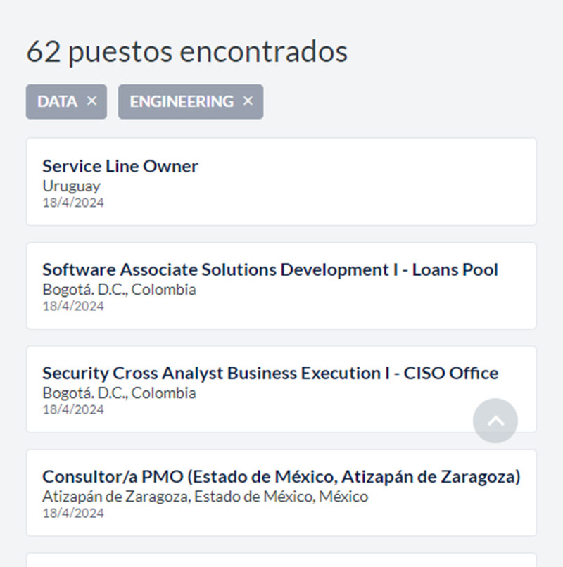 Vacantes disponibles