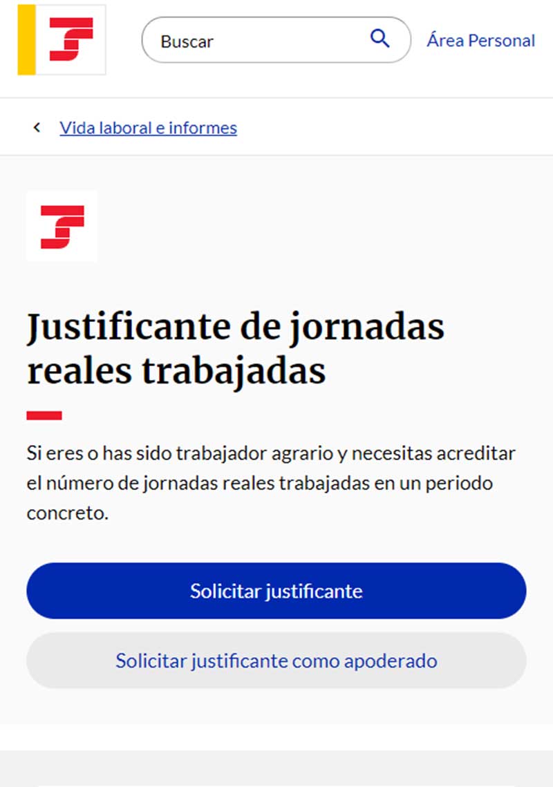 Solicitar justificante