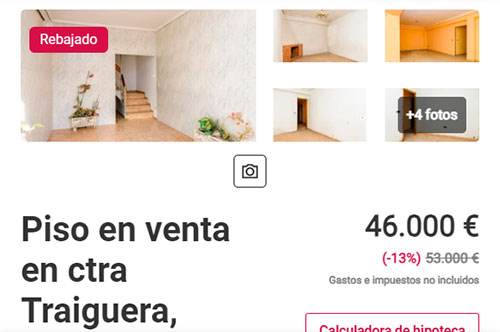 Piso en Castellón por 46.000 euros