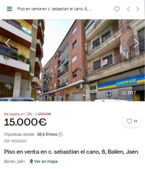 Piso con descuento en Servihabitat por 15.000 euros