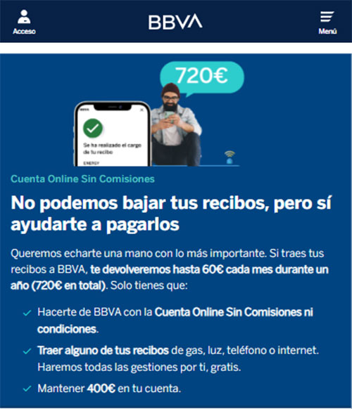 Regalo dinero BBVA