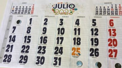 Calendario de festivos del mes de julio de 2025.