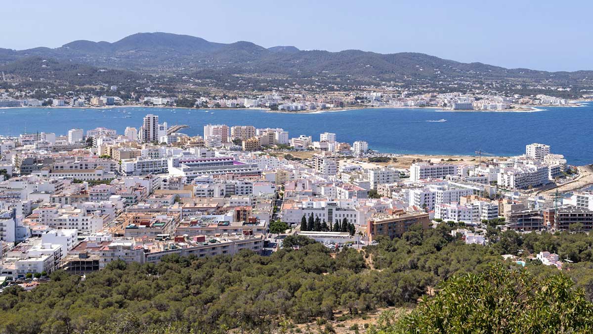 Vista de las proximidades de Ibiza, en las Islas Baleares.
