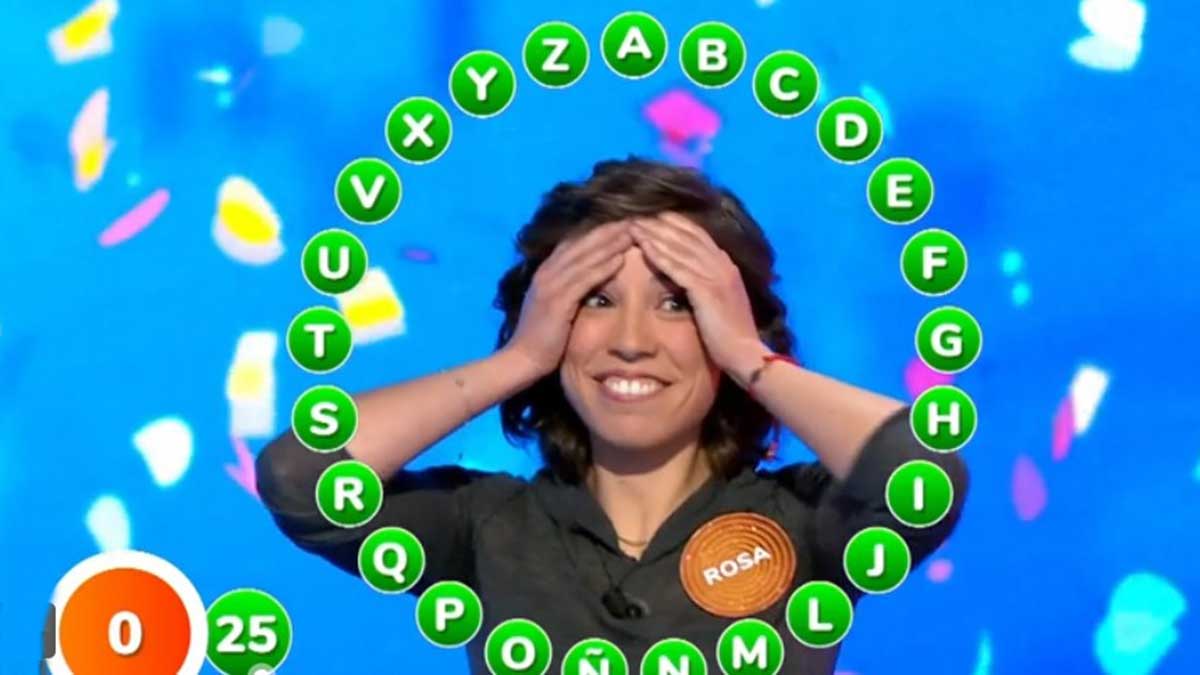 Rosa, la ganadora de Pasapalabra, tras responder todo el rosco.