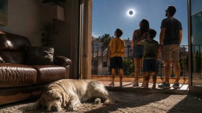 Los perros no deben mirar directamente al sol durante el eclipse del 12 de agosto.